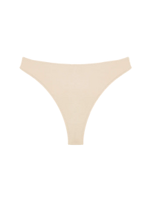 High Rise Thong Underwear - Beige - Huha