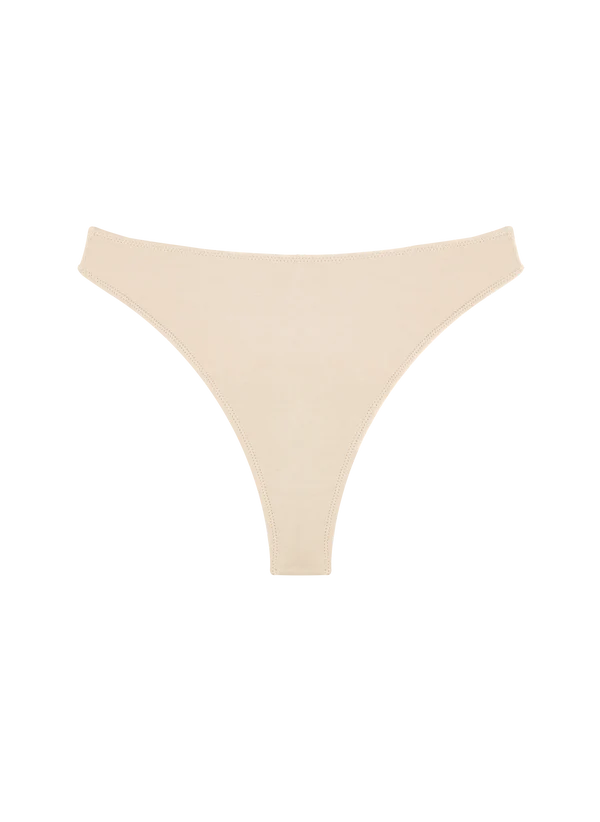 High Rise Thong Underwear - Beige - Huha