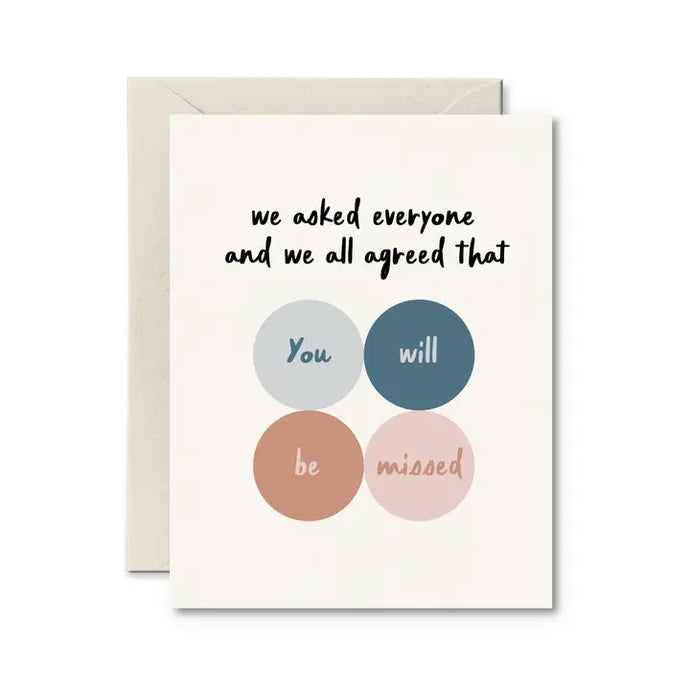 You Will be Missed Goodbye Card