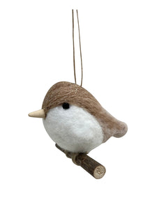 Bird On Branch Christmas Ornament