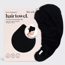 Load image into Gallery viewer, Eco-Friendly Hair Towel - Black - Kitsch