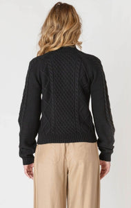 Half Zip Cable Sweater - Black