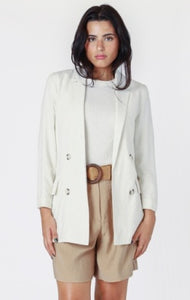 Open Linen Blazer - Natural