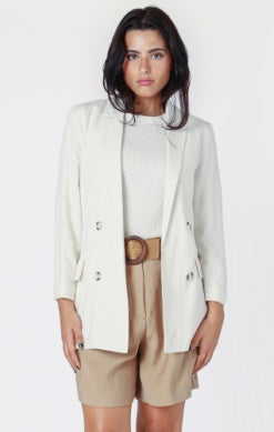 Open Linen Blazer - Natural