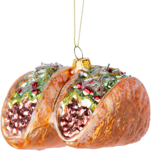Blown Glass Tacos Ornament