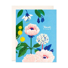 Load image into Gallery viewer, Blue Floral Thank You Card