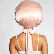 Load image into Gallery viewer, Adjustable Oversized Satin Bonnet- Blush - Kitsch