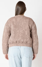 Load image into Gallery viewer, Floral Quilted Bomber Jacket - Faded Rose