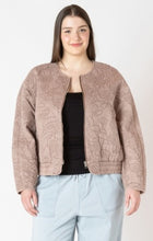 Load image into Gallery viewer, Floral Quilted Bomber Jacket - Faded Rose