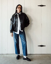 Load image into Gallery viewer, Leather Bomber Jacket - Black - Brunette The Label