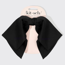 Load image into Gallery viewer, Recycled Fabric Bow Hair Clip Black - Kitsch