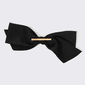 Recycled Fabric Bow Hair Clip Black - Kitsch