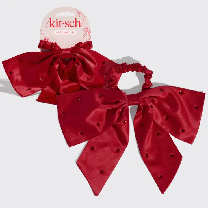 Holiday Satin Bow Scrunchie  - Kitsch