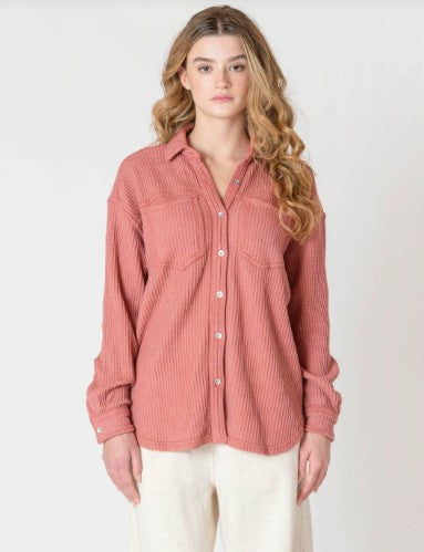 Thermal Knit Jacket - Brick