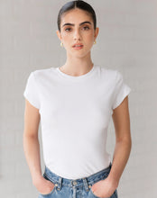 Load image into Gallery viewer, Ribbed Fitted White Tee - Brunette The Label