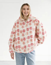 Load image into Gallery viewer, Original Sherpa Jacket - Cream with Pink Floral - Brunette The Label