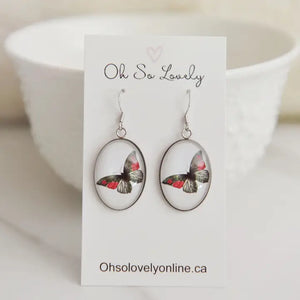Green & Red Butterfly Earrings - Oh So Lovely