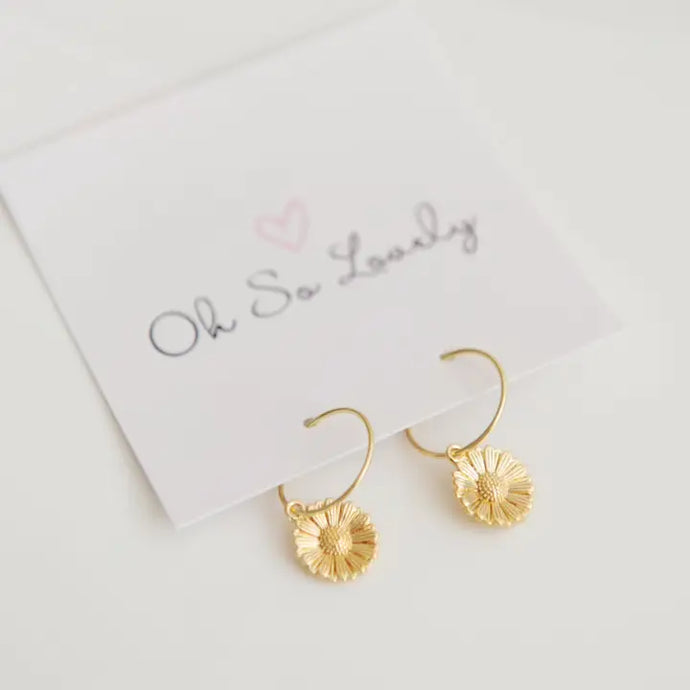 Cecilia Daisy Hoop Earrings - Oh So Lovely