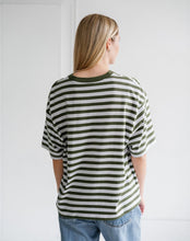 Load image into Gallery viewer, Paris Tee - Chive/White Stripe - Brunette The Label