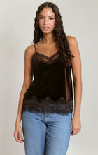 Load image into Gallery viewer, Velvet Lace Cami - Chocolate Brown
