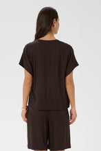Load image into Gallery viewer, KAmilia Linen Blouse - Black Coffee