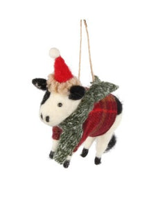 Merry Cow Ornament
