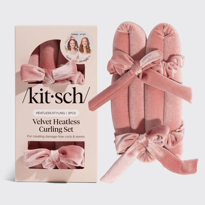 Velvet Heatless Curling Set - Terracotta - Kitsch