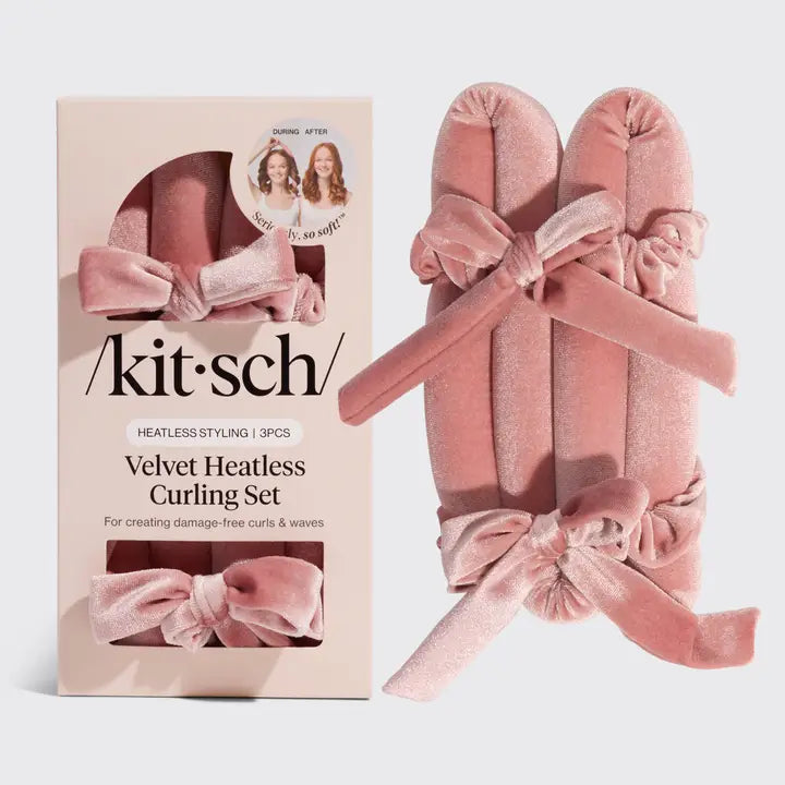 Velvet Heatless Curling Set - Terracotta - Kitsch