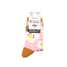 Load image into Gallery viewer, Women's Pink Stripe Floral Socks - Friday Sock Co.