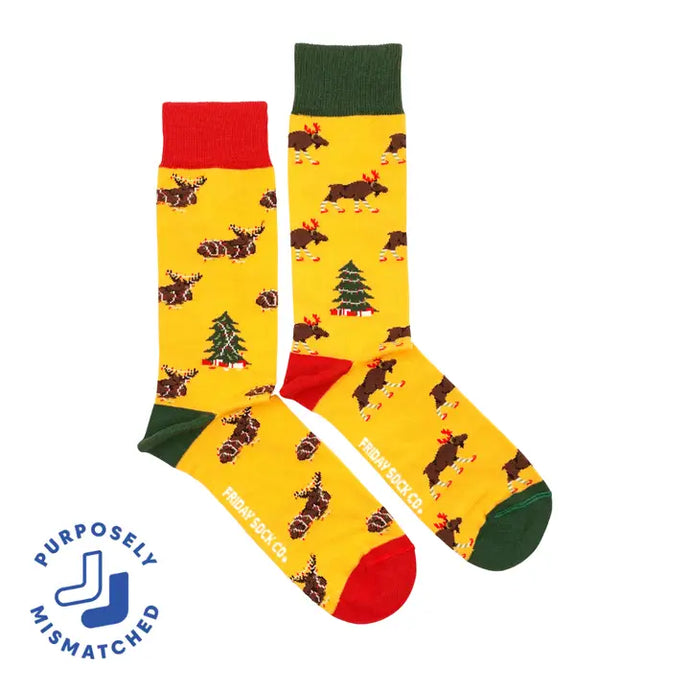 Mens Christmas Moose Socks - Friday Sock Co.