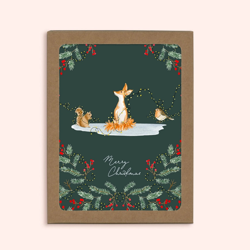 Merry Christmas Festive Fox Card