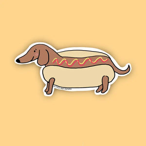 Hot Doggie Dog Vinyl Sticker - Little May Papery