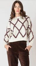 Load image into Gallery viewer, Diamond Check Sweater - Cream/Cocoa