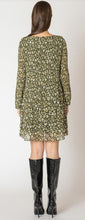 Load image into Gallery viewer, Pleated A-Line Dress - Green Animal Print