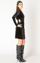Load image into Gallery viewer, Embellished Cutout Mini Dress - Black
