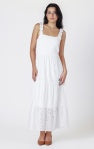 Embroidered Eyelet Maxi Dress - White