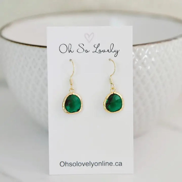 Palmer Emerald Drop Earrings - Oh So Lovely