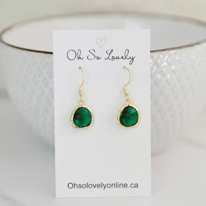 Palmer Emerald Drop Earrings - Oh So Lovely