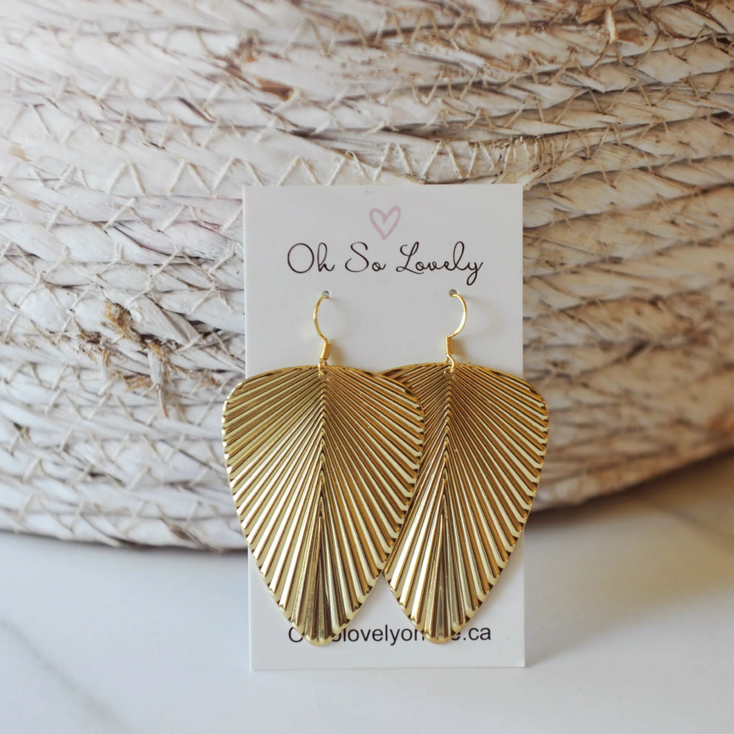 Eliza Big Leaf Earrings - Oh So Lovely