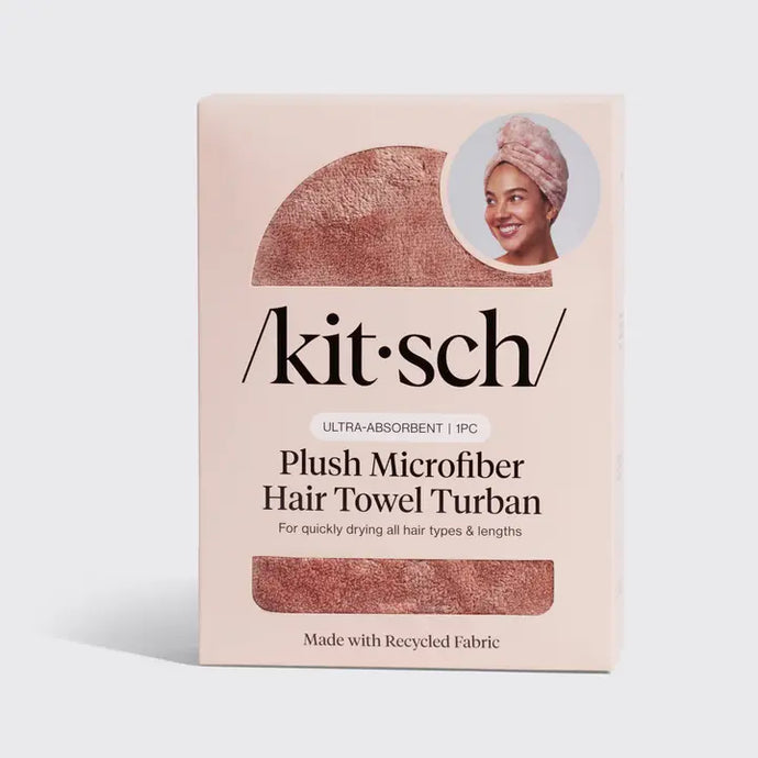 Quick Dry Microfiber Hair Towel - Terracotta Plush - Kitsch
