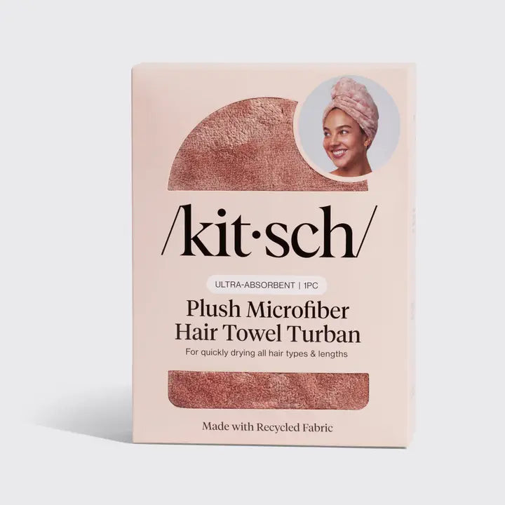 Quick Dry Microfiber Hair Towel - Terracotta Plush - Kitsch