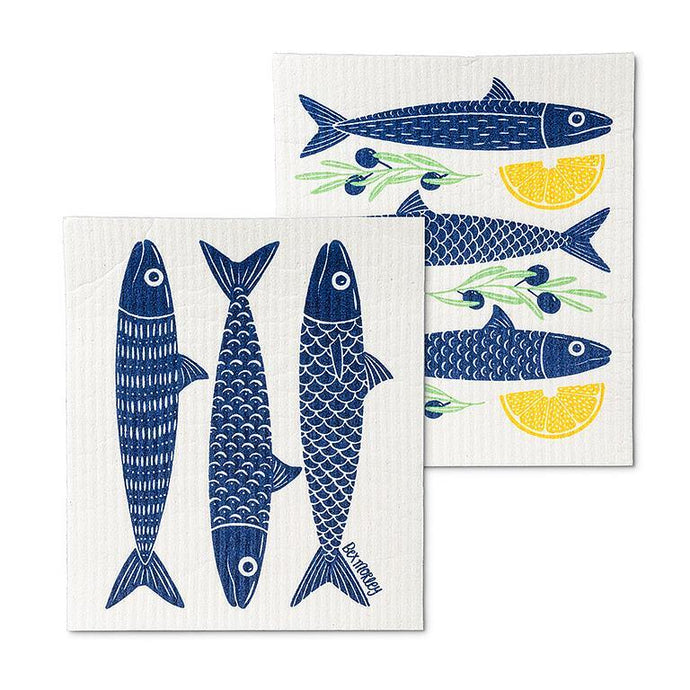 Fish & Lemons Set of 2 Dishcloths