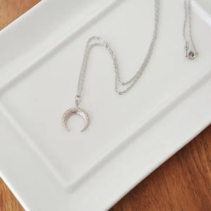 Floral Crescent Moon Necklace - Oh So Lovely