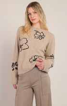 Load image into Gallery viewer, Flower Crewneck Sweater - Taupe