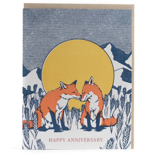 Card: Anniversary Foxes in Love - Porchlight Press