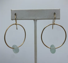 Load image into Gallery viewer, Seaglass Hoop Earrings  - Mermaid Tears