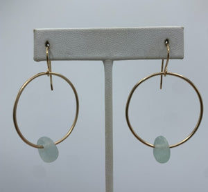 Seaglass Hoop Earrings  - Mermaid Tears