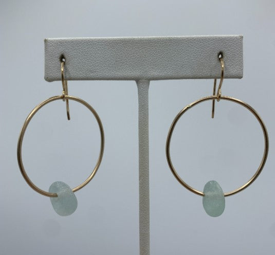 Seaglass Hoop Earrings  - Mermaid Tears