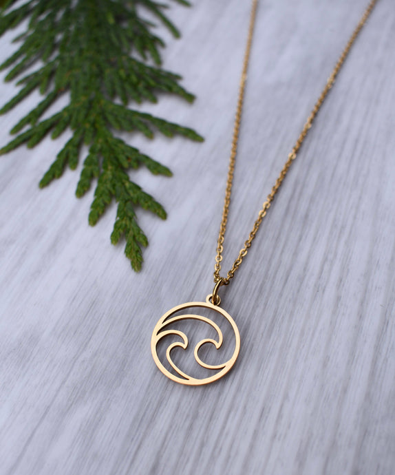 Vitamin Sea ~ Ocean Waves Stainless Steel Necklace