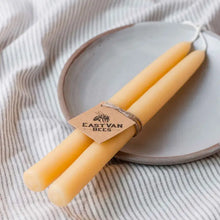 Load image into Gallery viewer, Hand Dipped Beeswax Taper Candles